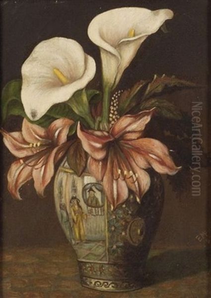 Still Life With Callas Oil Painting by Edith Mitchill Prellwitz