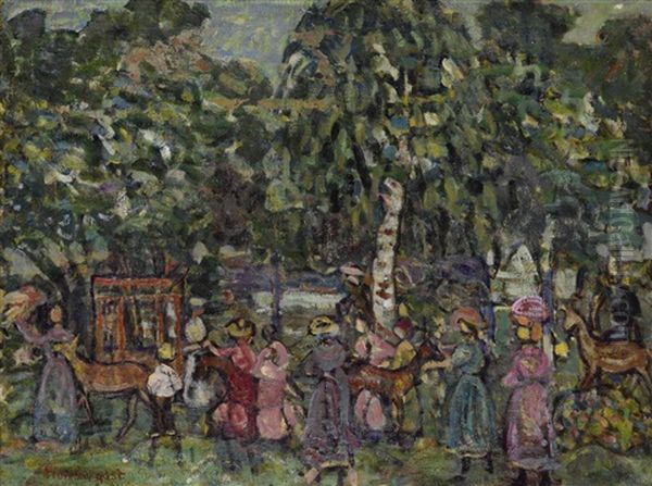 The Deer Park Oil Painting by Maurice Prendergast