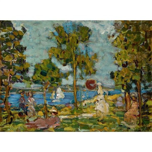 Landscape With Figures Oil Painting by Maurice Prendergast