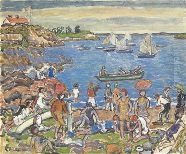 Near Gloucester Oil Painting by Maurice Prendergast