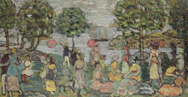 Beach Scene No. I Oil Painting by Maurice Prendergast