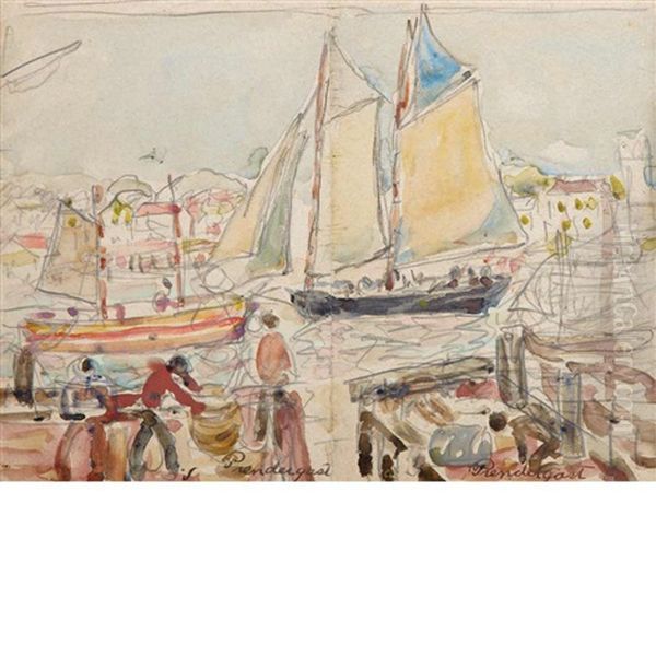 Boats In Harbor by Maurice Prendergast