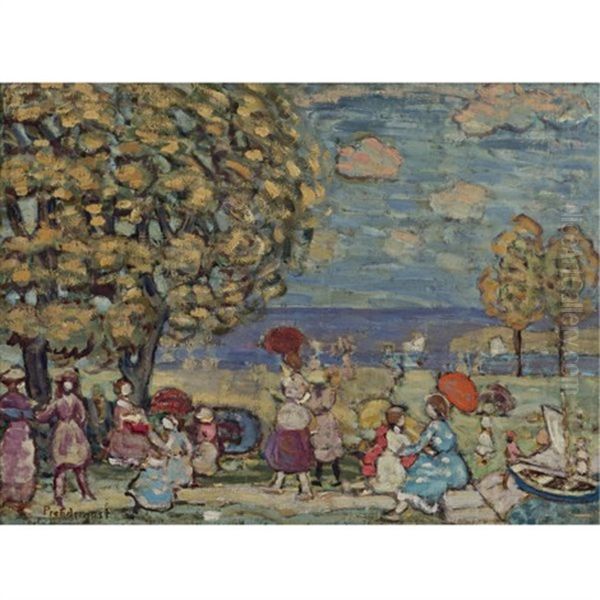 Peaches Point Oil Painting by Maurice Prendergast