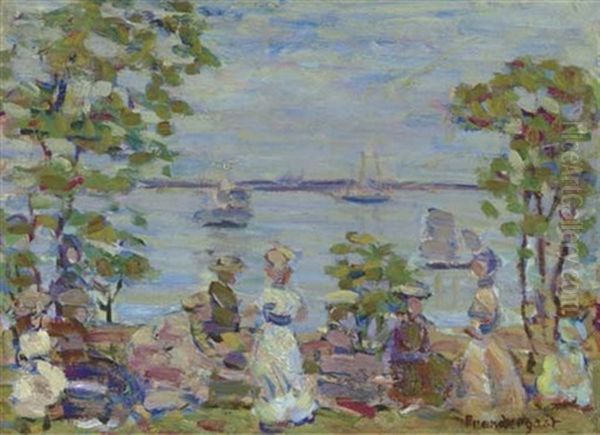 Seaside Picnic Oil Painting by Maurice Prendergast