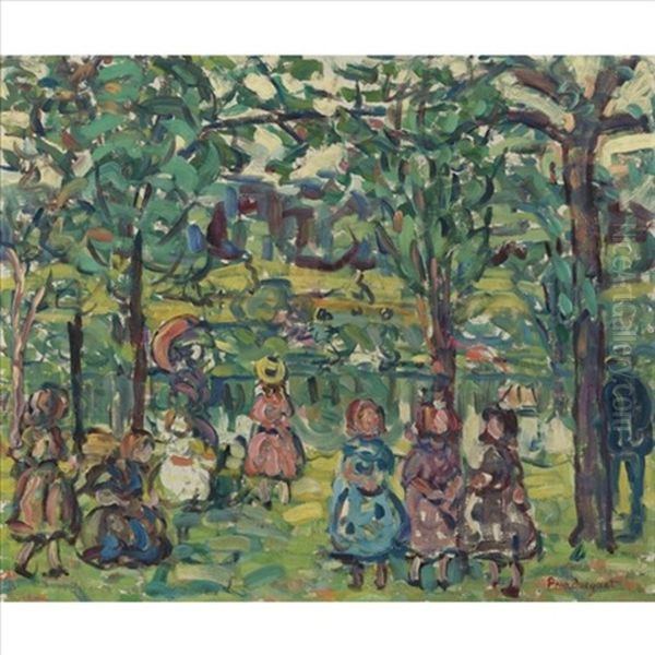 Children In The Park Oil Painting by Maurice Prendergast