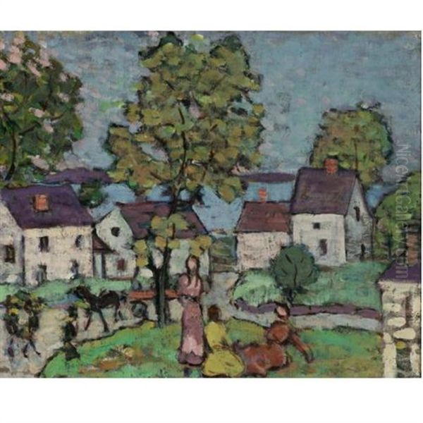 Marblehead Oil Painting by Maurice Prendergast