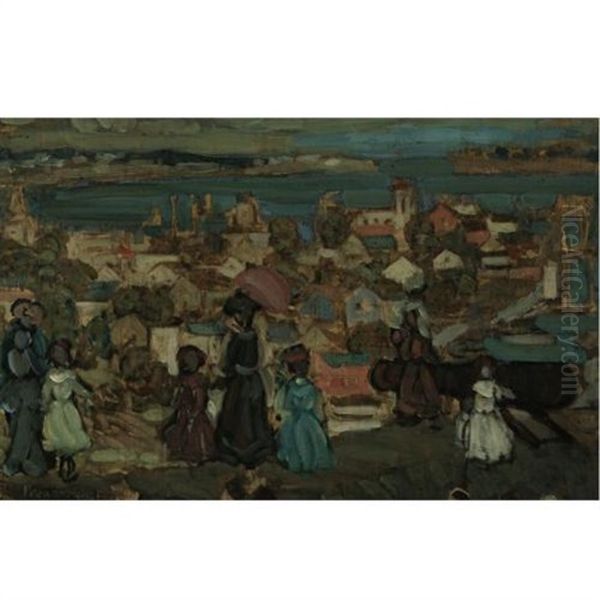 Village By The Sea Oil Painting by Maurice Prendergast