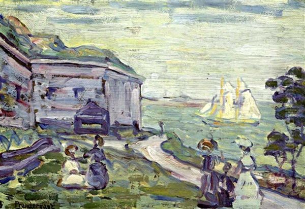 Cape Ann Coast Scene Oil Painting by Maurice Prendergast