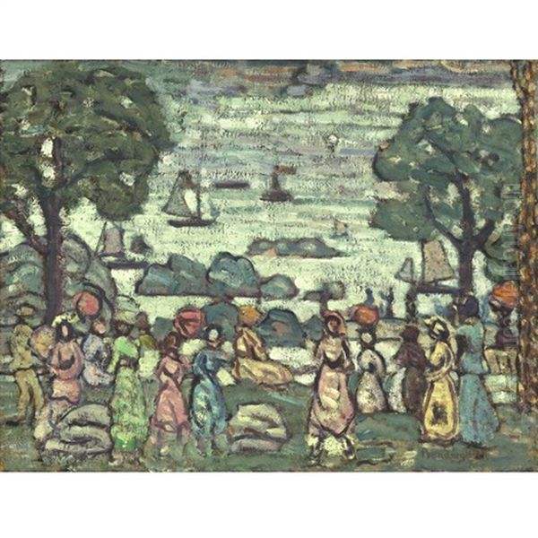 Marblehead Rocks Oil Painting by Maurice Prendergast