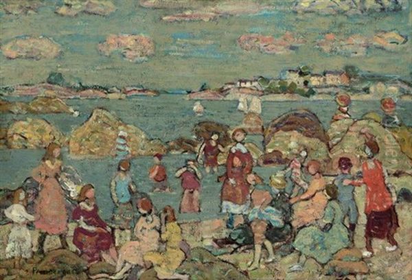 The Seashore Oil Painting by Maurice Prendergast