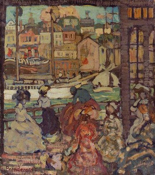 East Boston Ferry Oil Painting by Maurice Prendergast