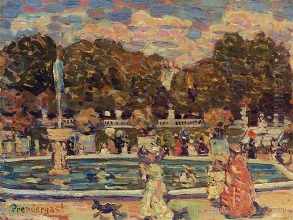 Luxembourg Gardens Oil Painting by Maurice Prendergast