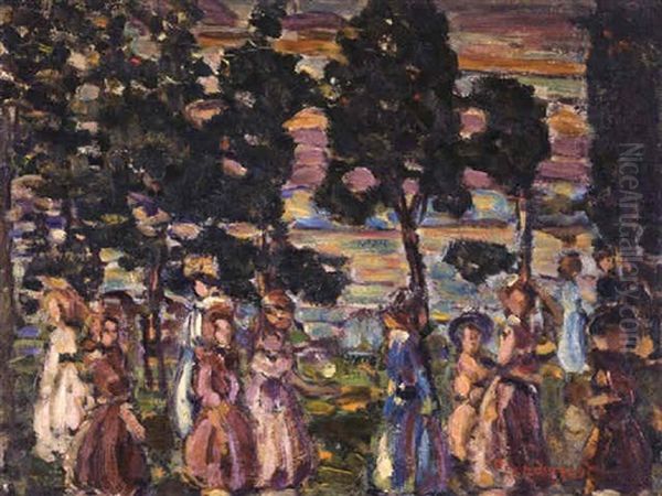 The Sunday Scene Oil Painting by Maurice Prendergast