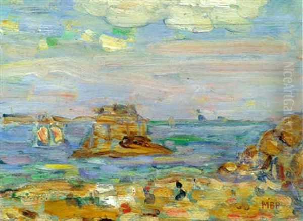 Brittany Coast Oil Painting by Maurice Prendergast