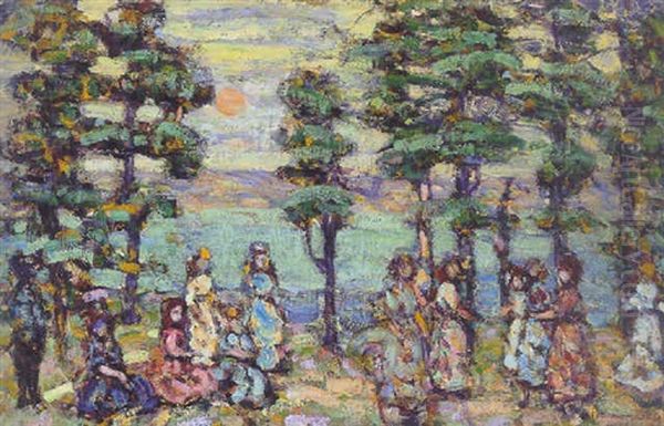 The Park At Sunset Oil Painting by Maurice Prendergast