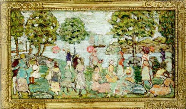 Beach Scene No.1 Oil Painting by Maurice Prendergast