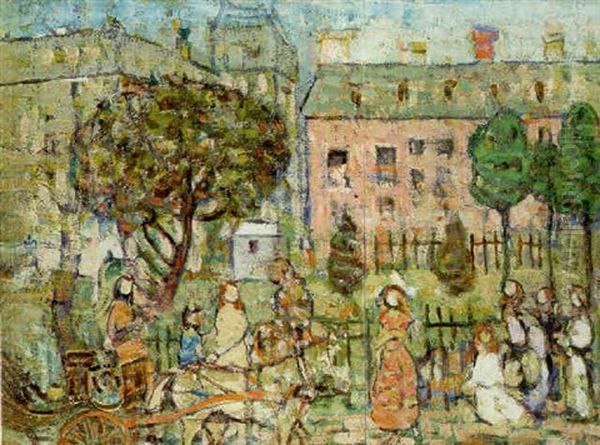 Park, Naples Oil Painting by Maurice Prendergast