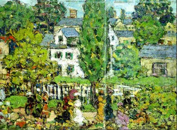 Afternoon Stroll, Summer Oil Painting by Maurice Prendergast