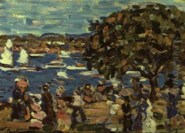 Buck's Harbor Oil Painting by Maurice Prendergast