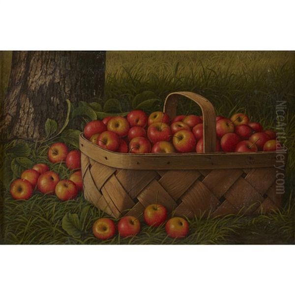 Apples In A Basket Oil Painting by Levi Wells Prentice