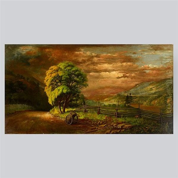 Farm Scene Oil Painting by Levi Wells Prentice