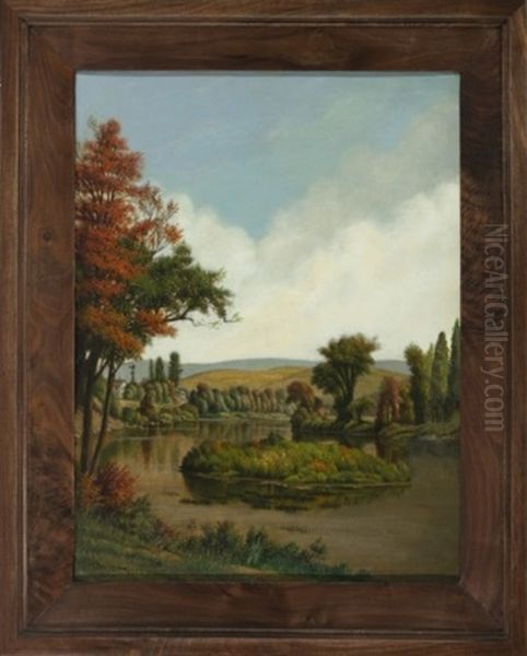 Untitled Fall Scene Oil Painting by Levi Wells Prentice