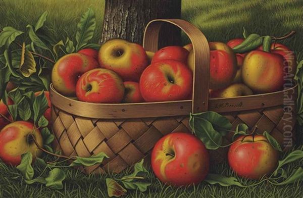 Apples In A Basket Oil Painting by Levi Wells Prentice