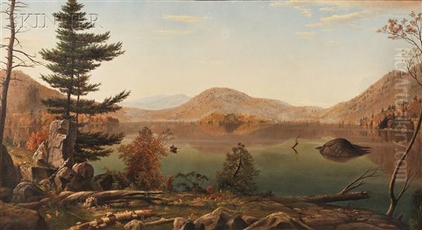 Adirondacks, Lake Lila, New York Oil Painting by Levi Wells Prentice