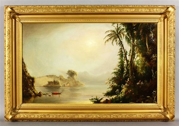 Tropical Boating Scene Oil Painting by Levi Wells Prentice