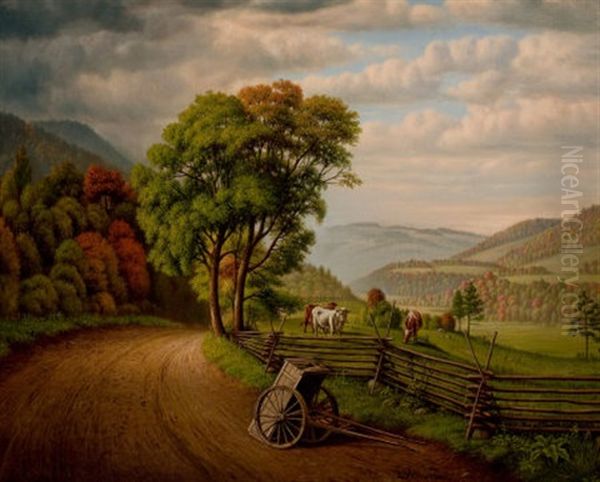 Vermont Autumn Oil Painting by Levi Wells Prentice