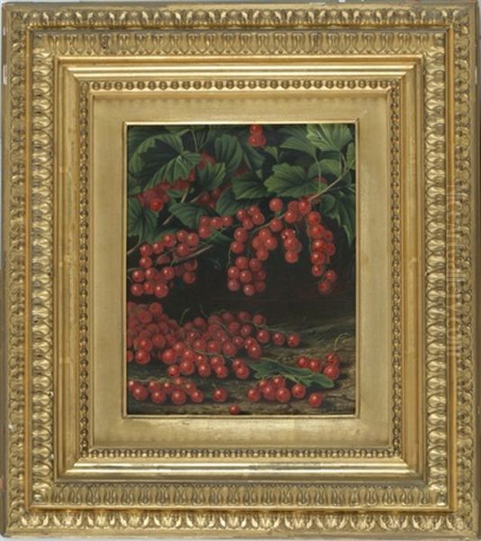 Currants Growing On A Vine Oil Painting by Levi Wells Prentice