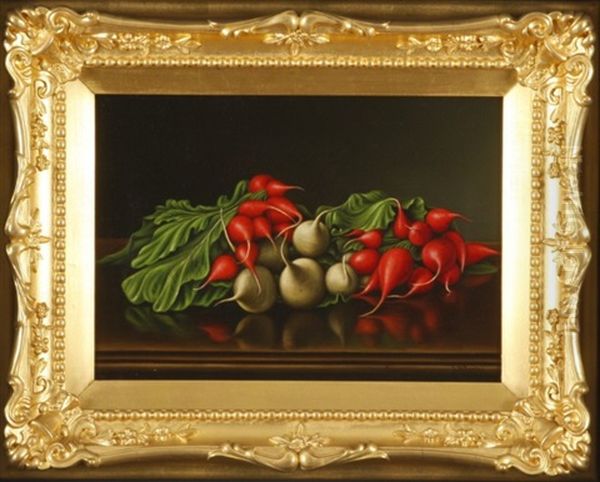 Still Life With Radishes Oil Painting by Levi Wells Prentice