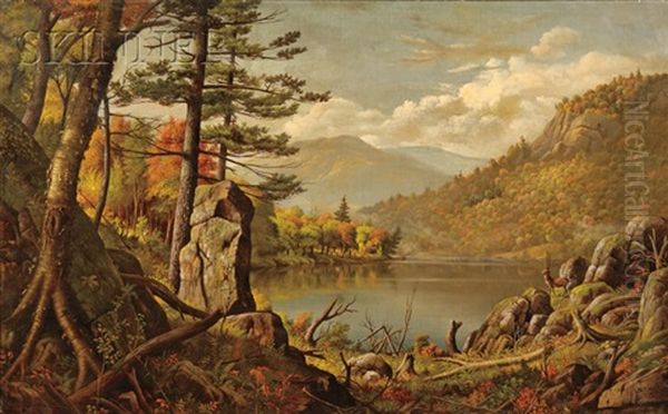 View Of The Adirondacks Oil Painting by Levi Wells Prentice