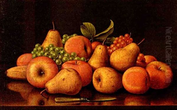 Fruit On Table Top Oil Painting by Levi Wells Prentice