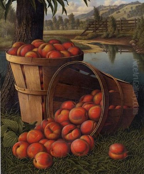 Bushels Of Peaches Oil Painting by Levi Wells Prentice