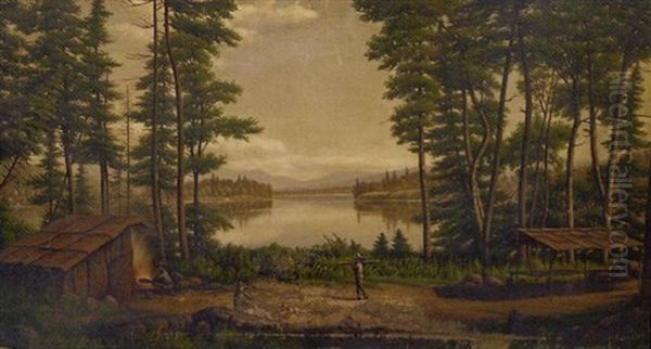 Towanda Camp, Smith's Lake, Adirondacks Oil Painting by Levi Wells Prentice