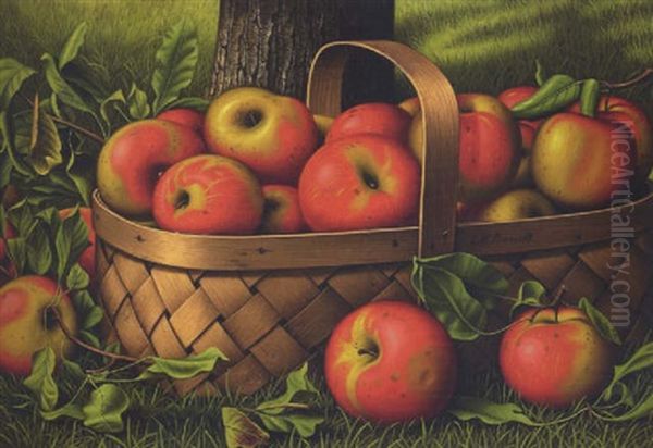 Apples In A Basket Oil Painting by Levi Wells Prentice