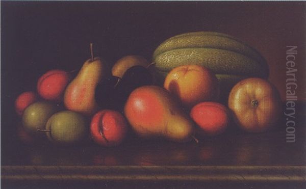 Tabletop With Fruit Oil Painting by Levi Wells Prentice