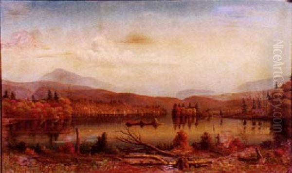 Lake George In Fall Oil Painting by Levi Wells Prentice