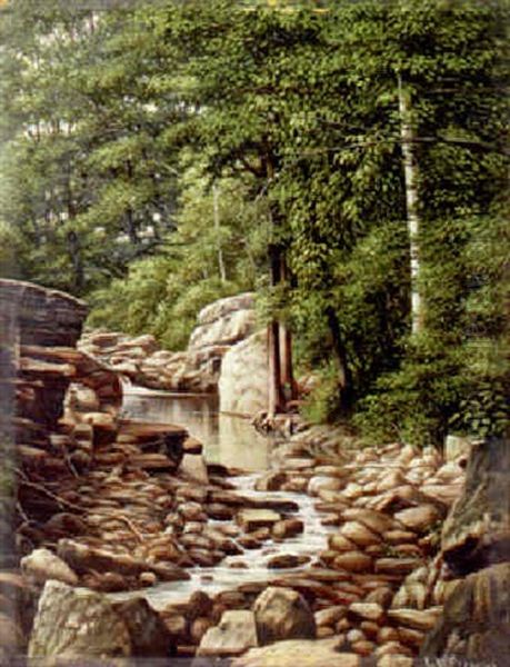 The Stream Oil Painting by Levi Wells Prentice