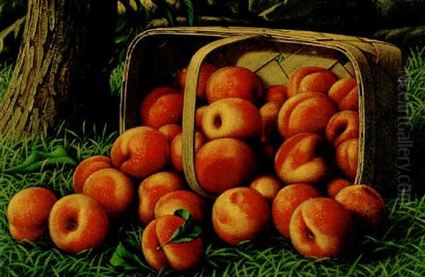 Peaches In A Basket Oil Painting by Levi Wells Prentice