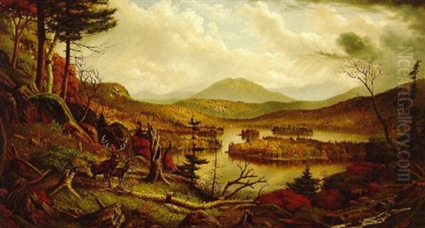 Autumn In The Adirondacks Oil Painting by Levi Wells Prentice