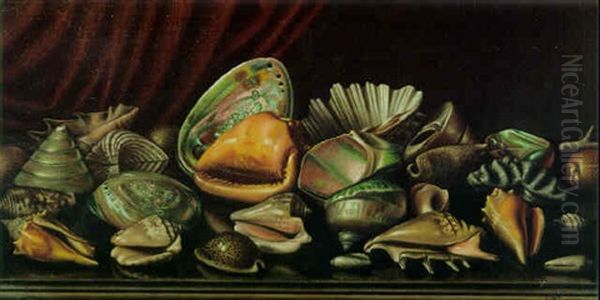 Still Life Of Shells Oil Painting by Levi Wells Prentice