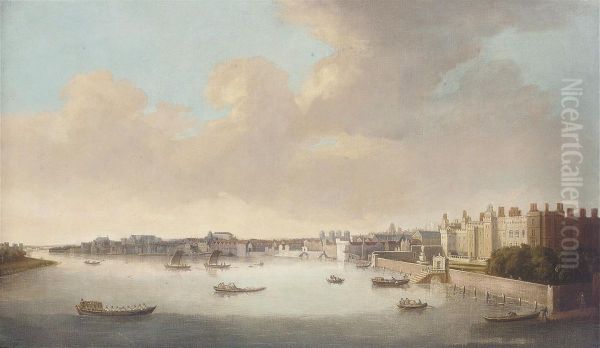 A View Of London And The Thames Oil Painting by Cornelis Bol