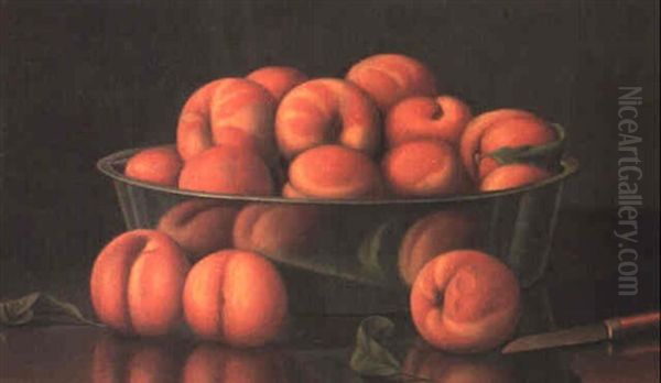 Still Life With Peaches Oil Painting by Levi Wells Prentice