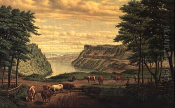 Cattle Grazing By The Niagara River Oil Painting by Levi Wells Prentice