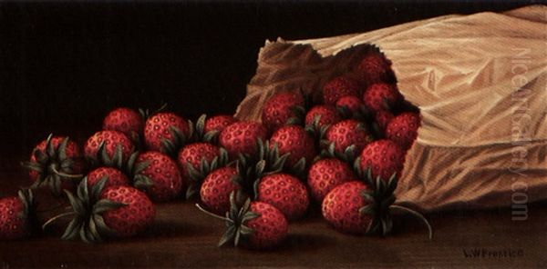 Still Life With Strawberries Oil Painting by Levi Wells Prentice