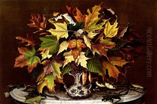 Autumn Leaves Oil Painting by Sarah Jane Prentiss