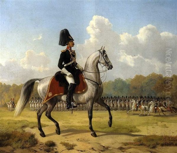 K. U. K Leibgarde-reiter-eskardon Oil Painting by Johann Erdmann Gottlieb Prestel