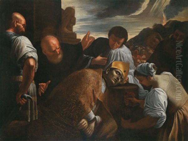 Die Enthauptung Des Heiligen Gennaro - La Decollazione Di San Gennaro Oil Painting by Gregorio Preti